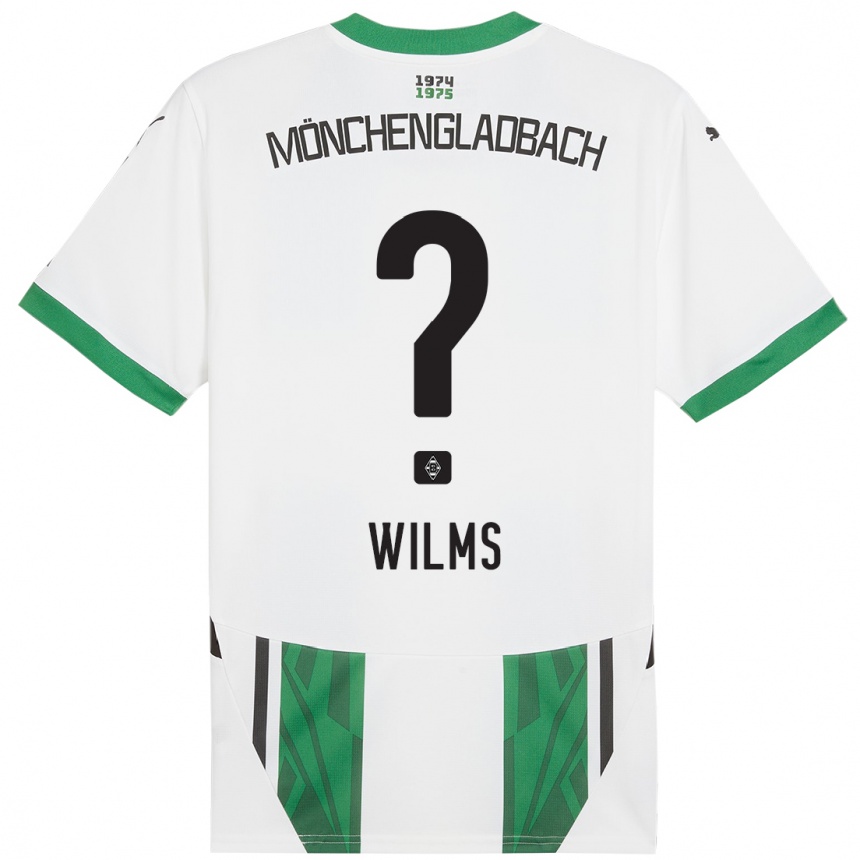 Gyermek Labdarúgás Felix Wilms #0 Fehér Zöld Hazai Jersey 2024/25 Mez Póló Ing