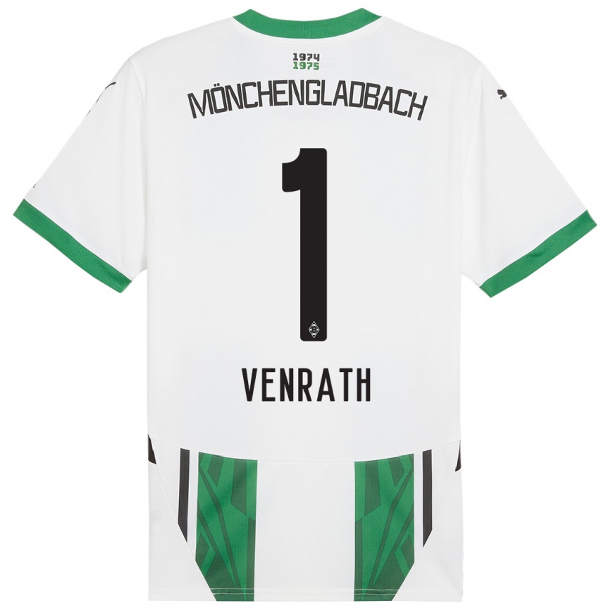 Gyermek Labdarúgás Lisa Venrath #1 Fehér Zöld Hazai Jersey 2024/25 Mez Póló Ing