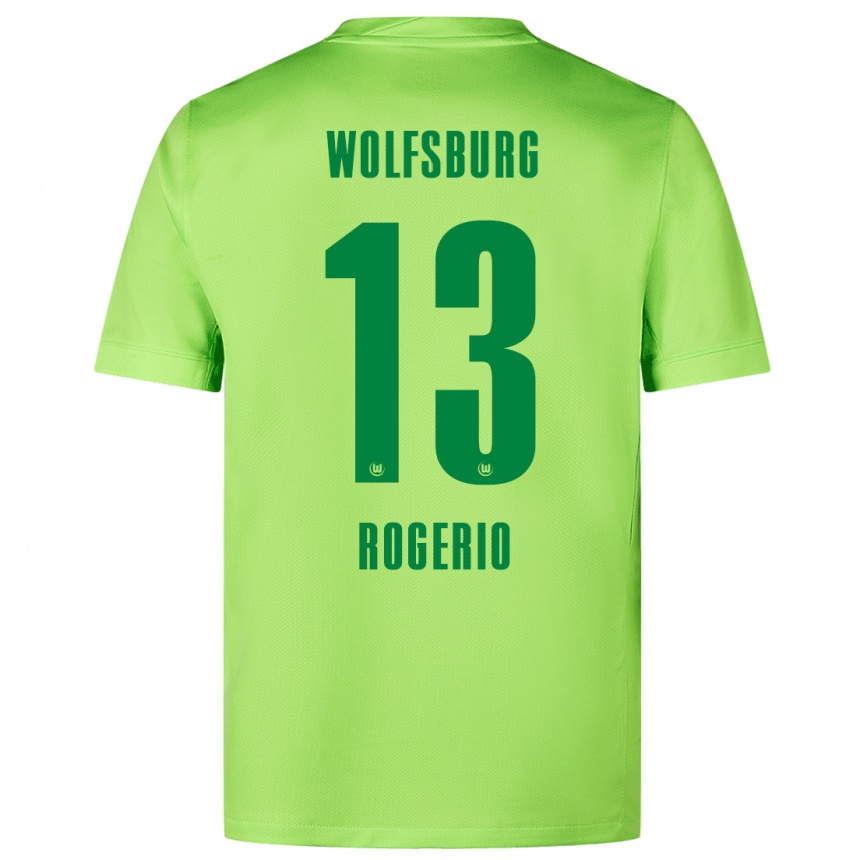 Gyermek Labdarúgás Rogério #13 Fluoreszkáló Zöld Hazai Jersey 2024/25 Mez Póló Ing