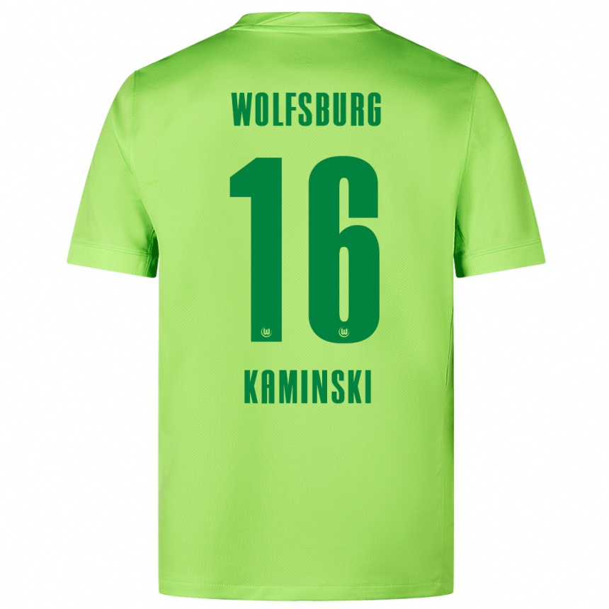 Gyermek Labdarúgás Jakub Kaminski #16 Fluoreszkáló Zöld Hazai Jersey 2024/25 Mez Póló Ing