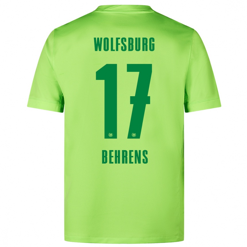 Gyermek Labdarúgás Kevin Behrens #17 Fluoreszkáló Zöld Hazai Jersey 2024/25 Mez Póló Ing