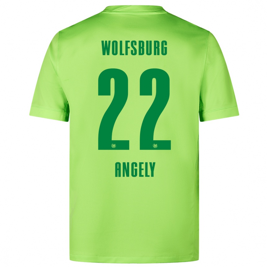 Gyermek Labdarúgás Mathys Angély #22 Fluoreszkáló Zöld Hazai Jersey 2024/25 Mez Póló Ing