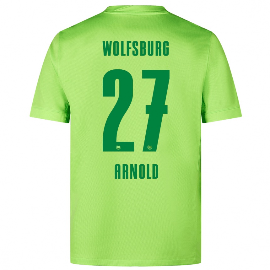 Gyermek Labdarúgás Maximilian Arnold #27 Fluoreszkáló Zöld Hazai Jersey 2024/25 Mez Póló Ing