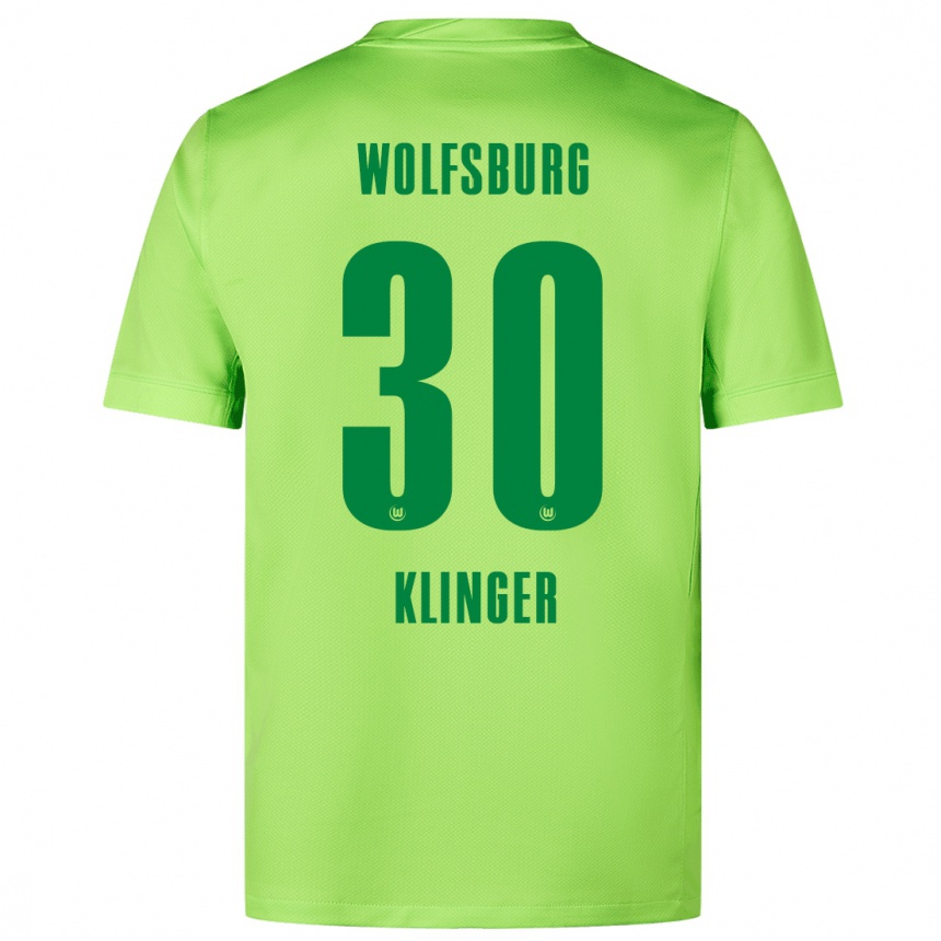 Gyermek Labdarúgás Niklas Klinger #30 Fluoreszkáló Zöld Hazai Jersey 2024/25 Mez Póló Ing