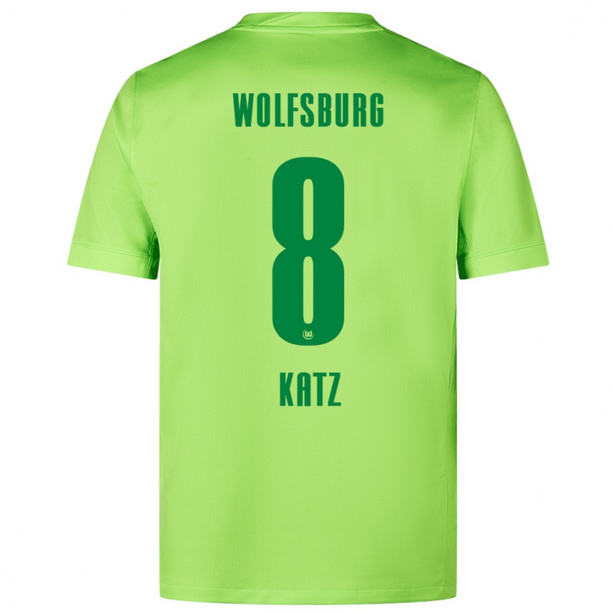 Gyermek Labdarúgás Bruno Katz #8 Fluoreszkáló Zöld Hazai Jersey 2024/25 Mez Póló Ing