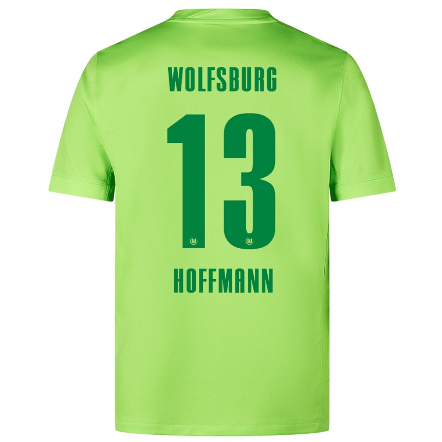 Gyermek Labdarúgás Nils Hoffmann #13 Fluoreszkáló Zöld Hazai Jersey 2024/25 Mez Póló Ing