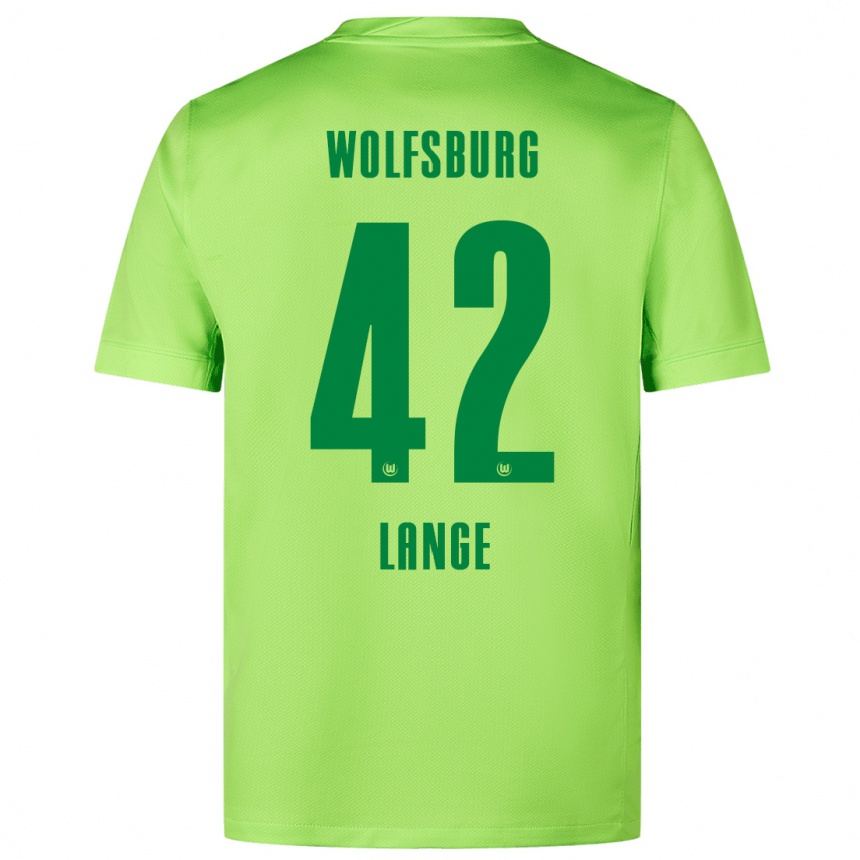 Gyermek Labdarúgás Felix Lange #42 Fluoreszkáló Zöld Hazai Jersey 2024/25 Mez Póló Ing