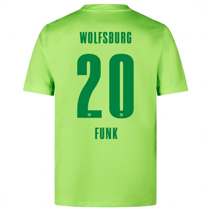 Gyermek Labdarúgás Jonah Funk #20 Fluoreszkáló Zöld Hazai Jersey 2024/25 Mez Póló Ing