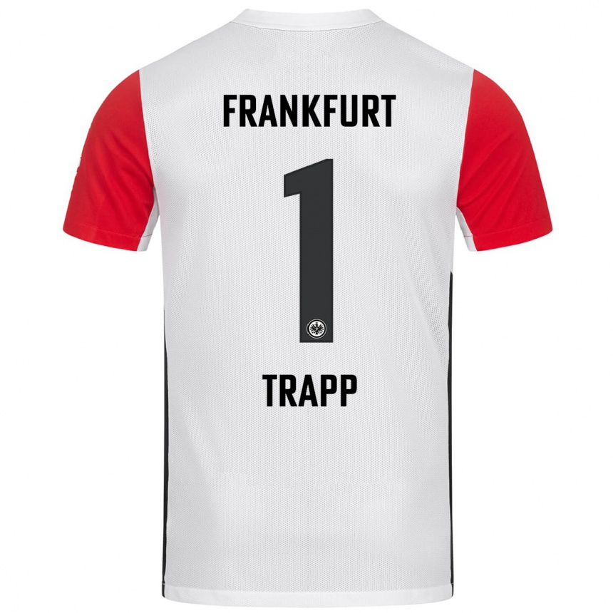 Gyermek Labdarúgás Kevin Trapp #1 Fehér Piros Hazai Jersey 2024/25 Mez Póló Ing