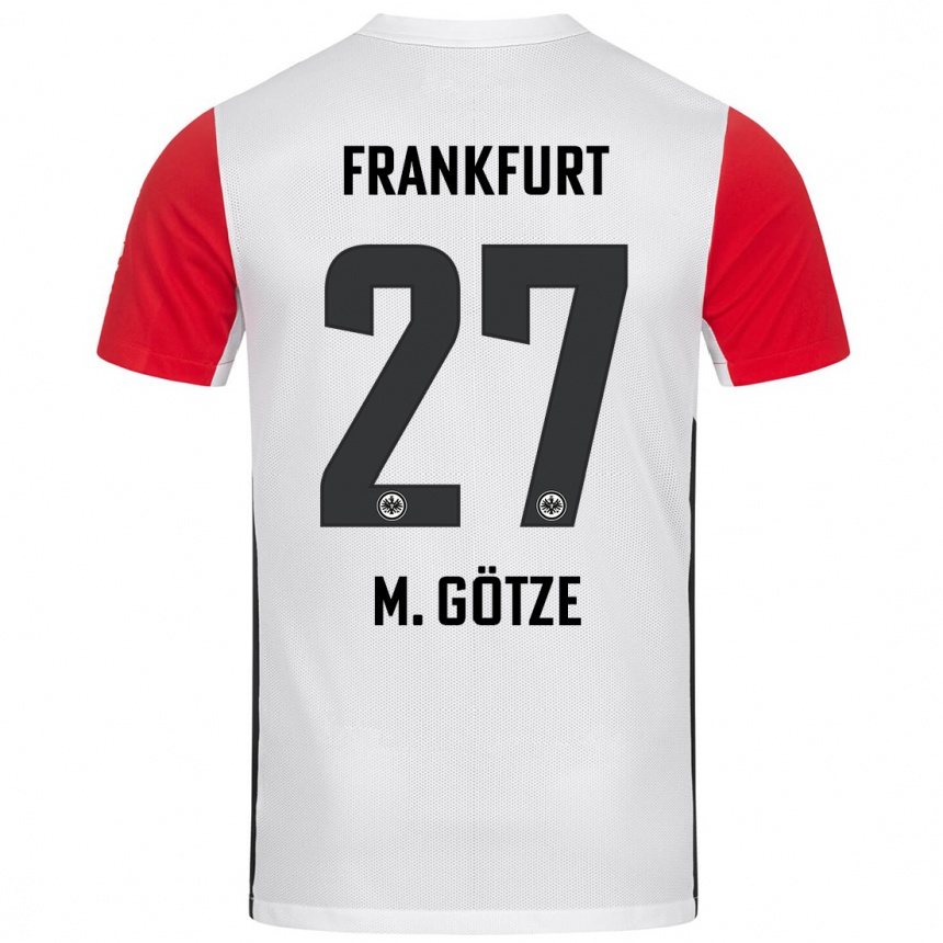 Gyermek Labdarúgás Mario Götze #27 Fehér Piros Hazai Jersey 2024/25 Mez Póló Ing