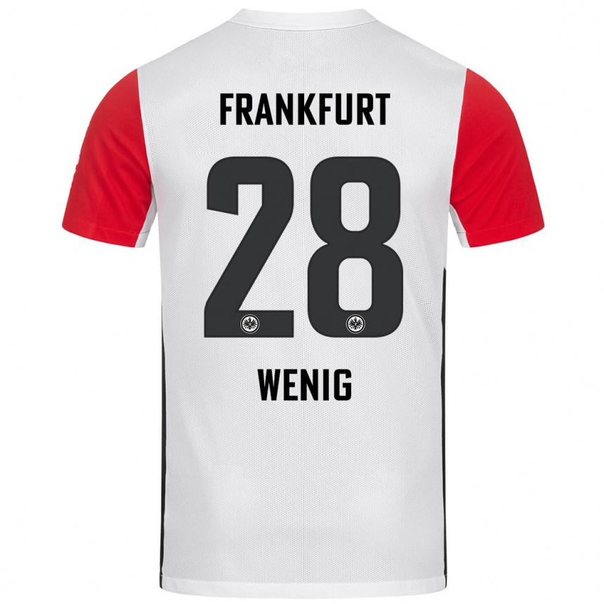 Gyermek Labdarúgás Marcel Wenig #28 Fehér Piros Hazai Jersey 2024/25 Mez Póló Ing