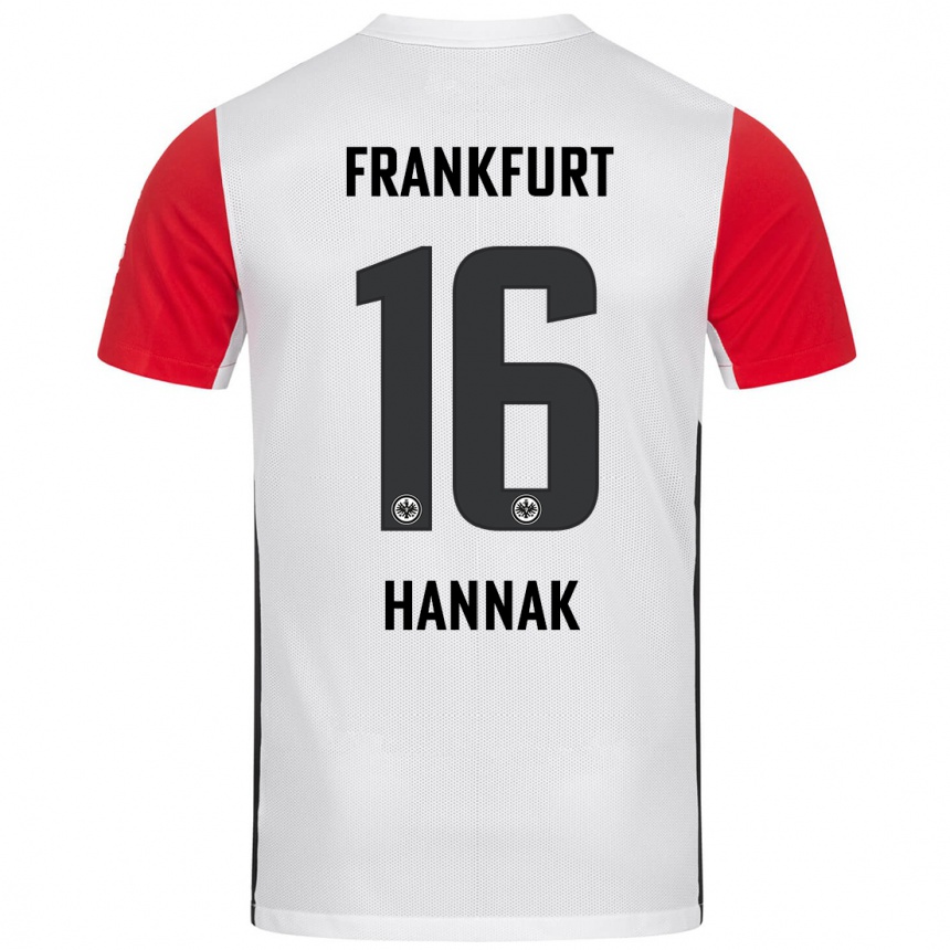 Gyermek Labdarúgás Tim Hannak #16 Fehér Piros Hazai Jersey 2024/25 Mez Póló Ing