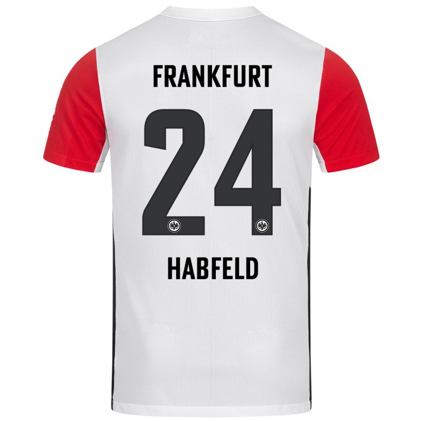 Gyermek Labdarúgás Josef Haßfeld #24 Fehér Piros Hazai Jersey 2024/25 Mez Póló Ing