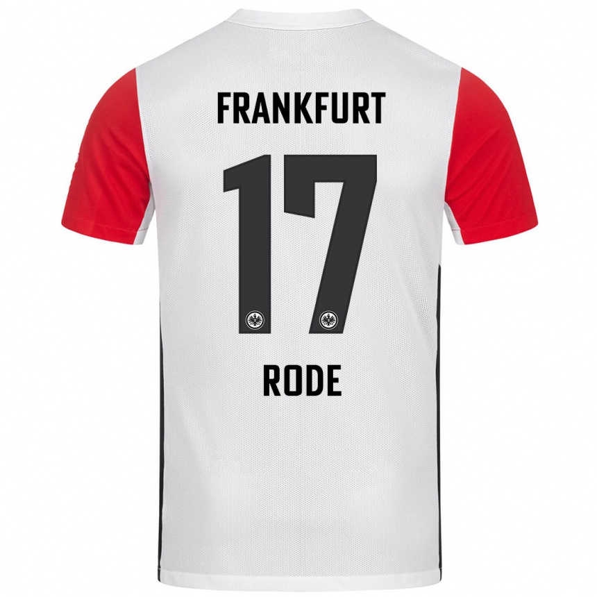 Gyermek Labdarúgás Sebastian Rode #17 Fehér Piros Hazai Jersey 2024/25 Mez Póló Ing