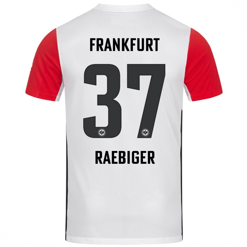 Gyermek Labdarúgás Sidney Raebiger #37 Fehér Piros Hazai Jersey 2024/25 Mez Póló Ing