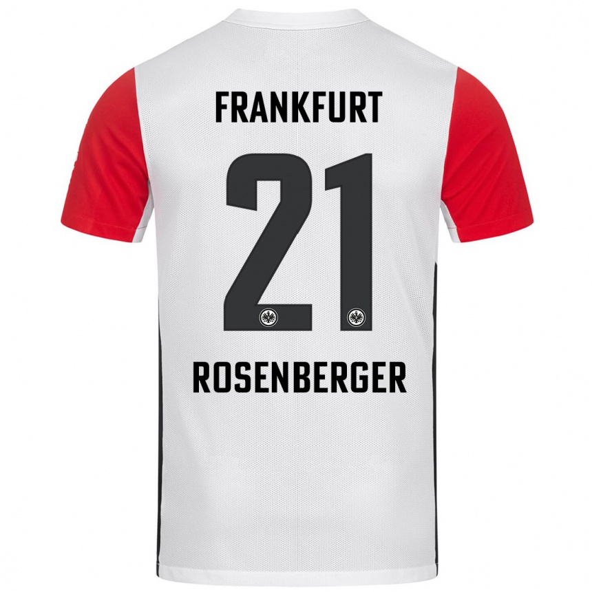 Gyermek Labdarúgás Robin Rosenberger #21 Fehér Piros Hazai Jersey 2024/25 Mez Póló Ing