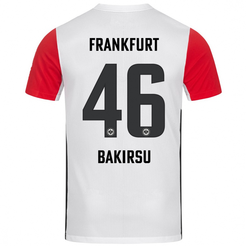 Gyermek Labdarúgás Hüseyin Bakirsu #46 Fehér Piros Hazai Jersey 2024/25 Mez Póló Ing