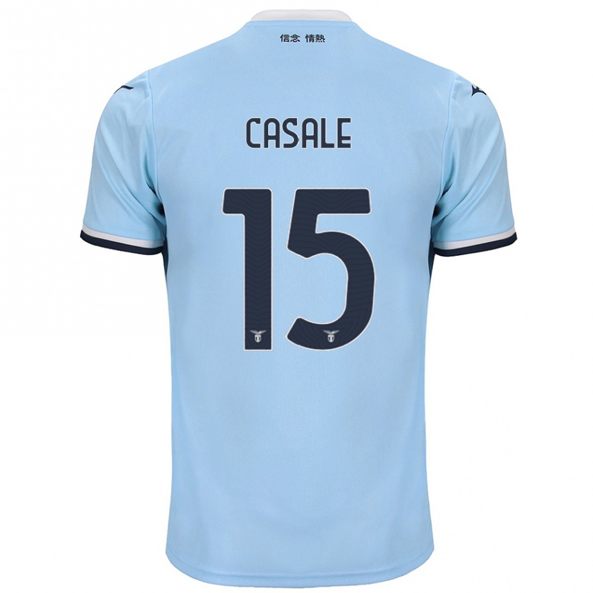 Gyermek Labdarúgás Nicolò Casale #15 Kék Hazai Jersey 2024/25 Mez Póló Ing