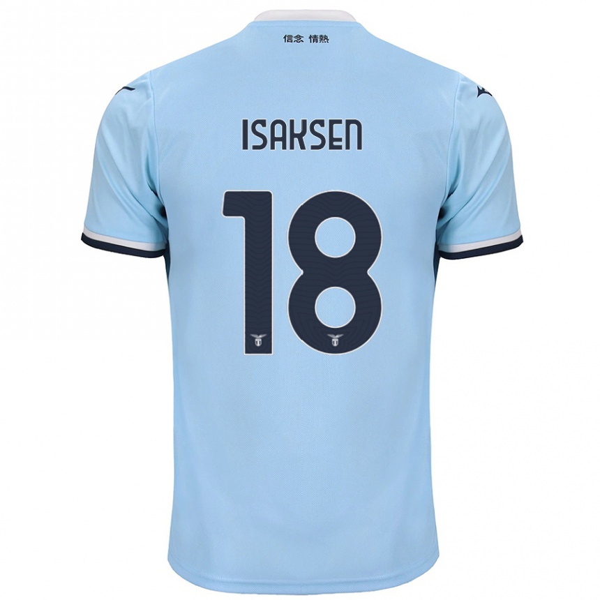 Gyermek Labdarúgás Gustav Isaksen #18 Kék Hazai Jersey 2024/25 Mez Póló Ing