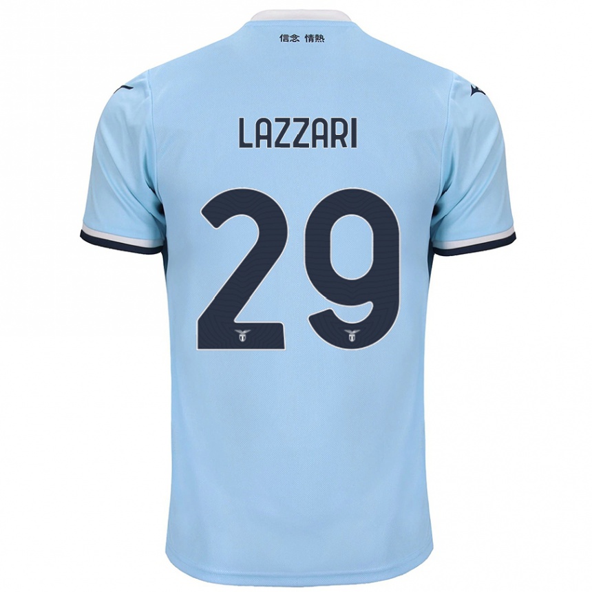 Gyermek Labdarúgás Manuel Lazzari #29 Kék Hazai Jersey 2024/25 Mez Póló Ing