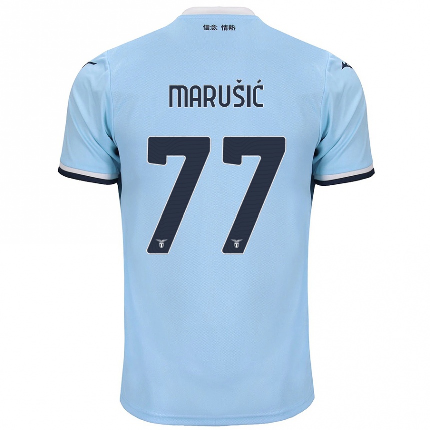 Gyermek Labdarúgás Adam Marusic #77 Kék Hazai Jersey 2024/25 Mez Póló Ing