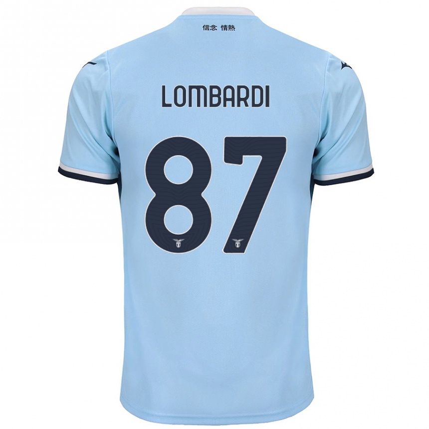 Gyermek Labdarúgás Cristiano Lombardi #87 Kék Hazai Jersey 2024/25 Mez Póló Ing