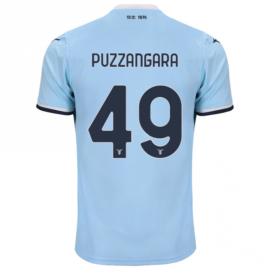 Gyermek Labdarúgás Angelo Antonio Puzzangara #49 Kék Hazai Jersey 2024/25 Mez Póló Ing