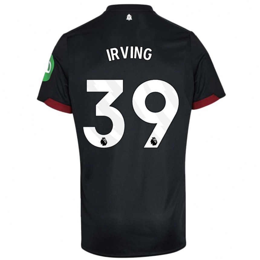 Gyermek Labdarúgás Andy Irving #39 Fekete Fehér Idegenbeli Jersey 2024/25 Mez Póló Ing