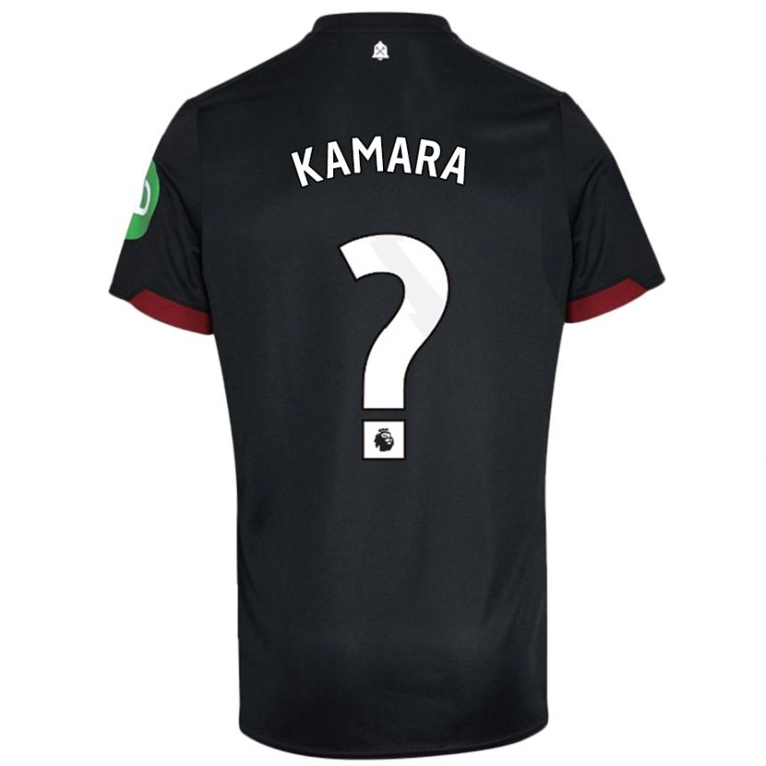 Gyermek Labdarúgás Aaron Kamara #0 Fekete Fehér Idegenbeli Jersey 2024/25 Mez Póló Ing