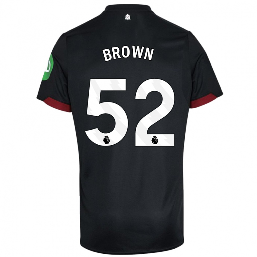 Gyermek Labdarúgás Luis Brown #52 Fekete Fehér Idegenbeli Jersey 2024/25 Mez Póló Ing