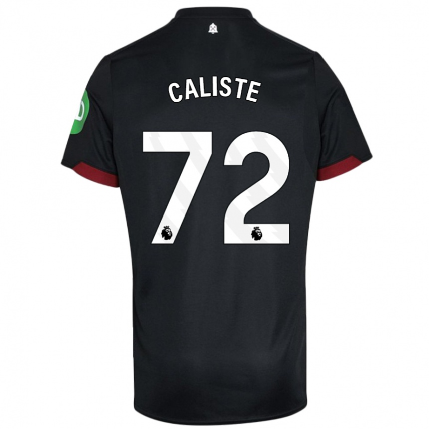 Gyermek Labdarúgás Gabriel Caliste #72 Fekete Fehér Idegenbeli Jersey 2024/25 Mez Póló Ing