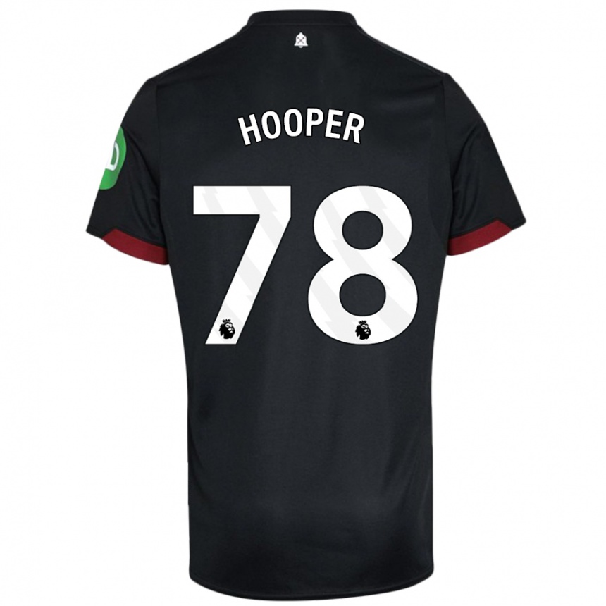 Gyermek Labdarúgás Finley Hooper #78 Fekete Fehér Idegenbeli Jersey 2024/25 Mez Póló Ing