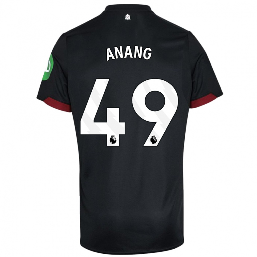 Gyermek Labdarúgás Joseph Anang #49 Fekete Fehér Idegenbeli Jersey 2024/25 Mez Póló Ing