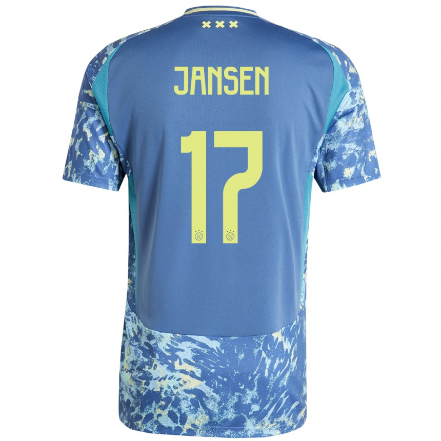 Gyermek Labdarúgás Bente Jansen #17 Szürke Kék Sárga Idegenbeli Jersey 2024/25 Mez Póló Ing