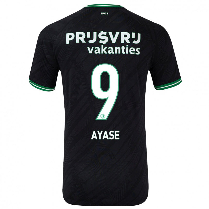 Gyermek Labdarúgás Ayase Ueda #9 Fekete Zöld Idegenbeli Jersey 2024/25 Mez Póló Ing