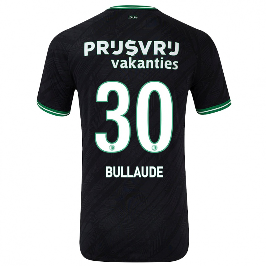 Gyermek Labdarúgás Ezequiel Bullaude #30 Fekete Zöld Idegenbeli Jersey 2024/25 Mez Póló Ing