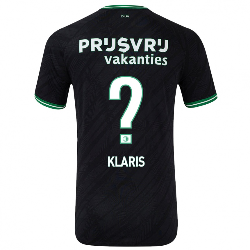 Gyermek Labdarúgás Ellery Klaris #0 Fekete Zöld Idegenbeli Jersey 2024/25 Mez Póló Ing