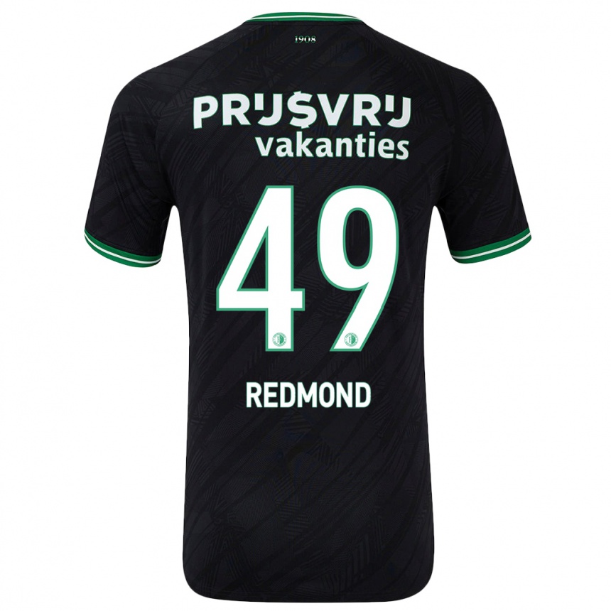 Gyermek Labdarúgás Zepiqueno Redmond #49 Fekete Zöld Idegenbeli Jersey 2024/25 Mez Póló Ing