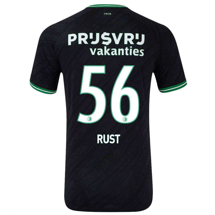 Gyermek Labdarúgás Fabiano Rust #56 Fekete Zöld Idegenbeli Jersey 2024/25 Mez Póló Ing