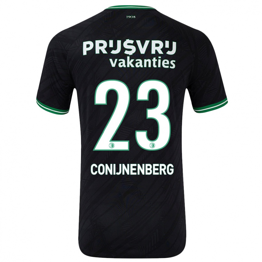 Gyermek Labdarúgás Jada Conijnenberg #23 Fekete Zöld Idegenbeli Jersey 2024/25 Mez Póló Ing