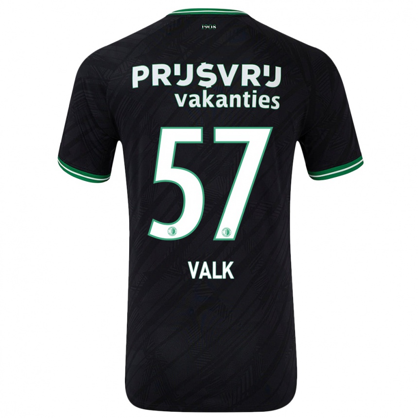 Gyermek Labdarúgás Sem Valk #57 Fekete Zöld Idegenbeli Jersey 2024/25 Mez Póló Ing