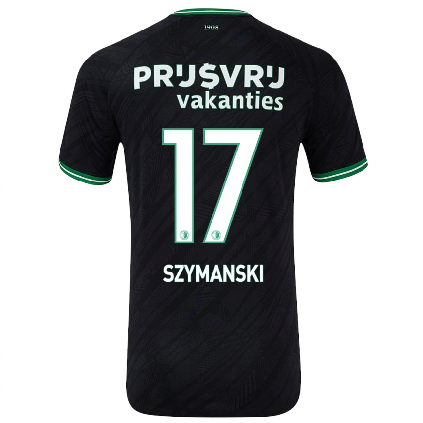 Gyermek Labdarúgás Sebastian Szymanski #17 Fekete Zöld Idegenbeli Jersey 2024/25 Mez Póló Ing