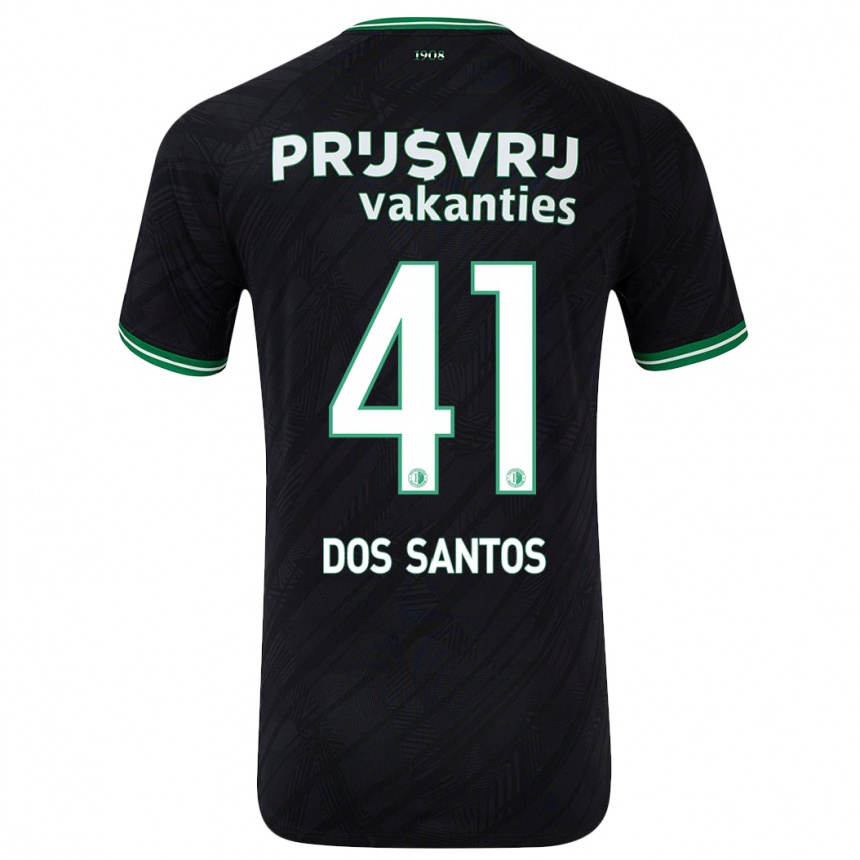 Gyermek Labdarúgás Giuliany Ben-David Dos Santos #41 Fekete Zöld Idegenbeli Jersey 2024/25 Mez Póló Ing