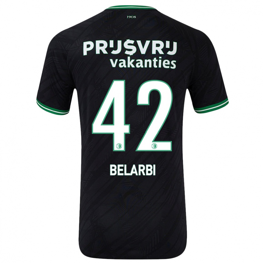 Gyermek Labdarúgás Abdel Belarbi #42 Fekete Zöld Idegenbeli Jersey 2024/25 Mez Póló Ing