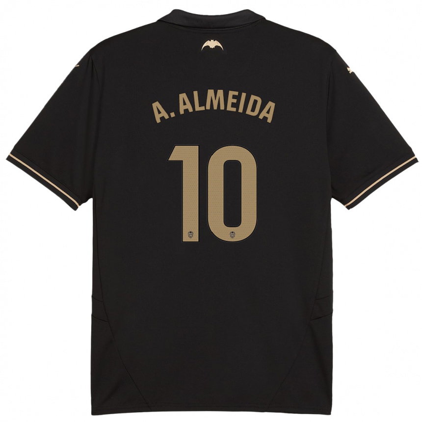 Gyermek Labdarúgás André Almeida #10 Fekete Idegenbeli Jersey 2024/25 Mez Póló Ing