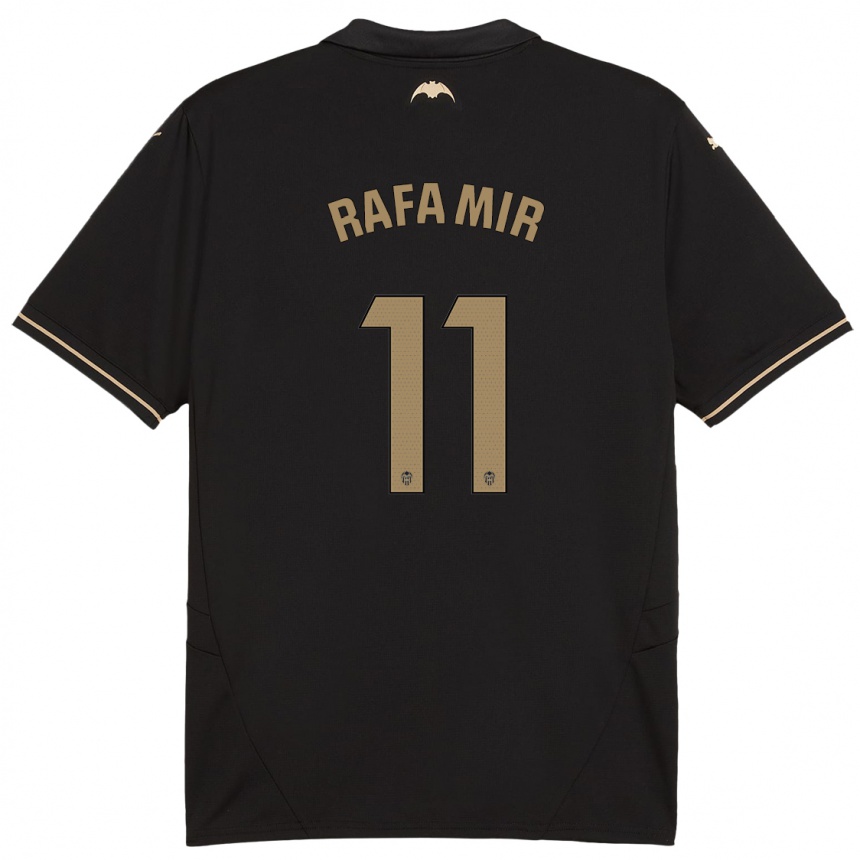 Gyermek Labdarúgás Rafa Mir #11 Fekete Idegenbeli Jersey 2024/25 Mez Póló Ing