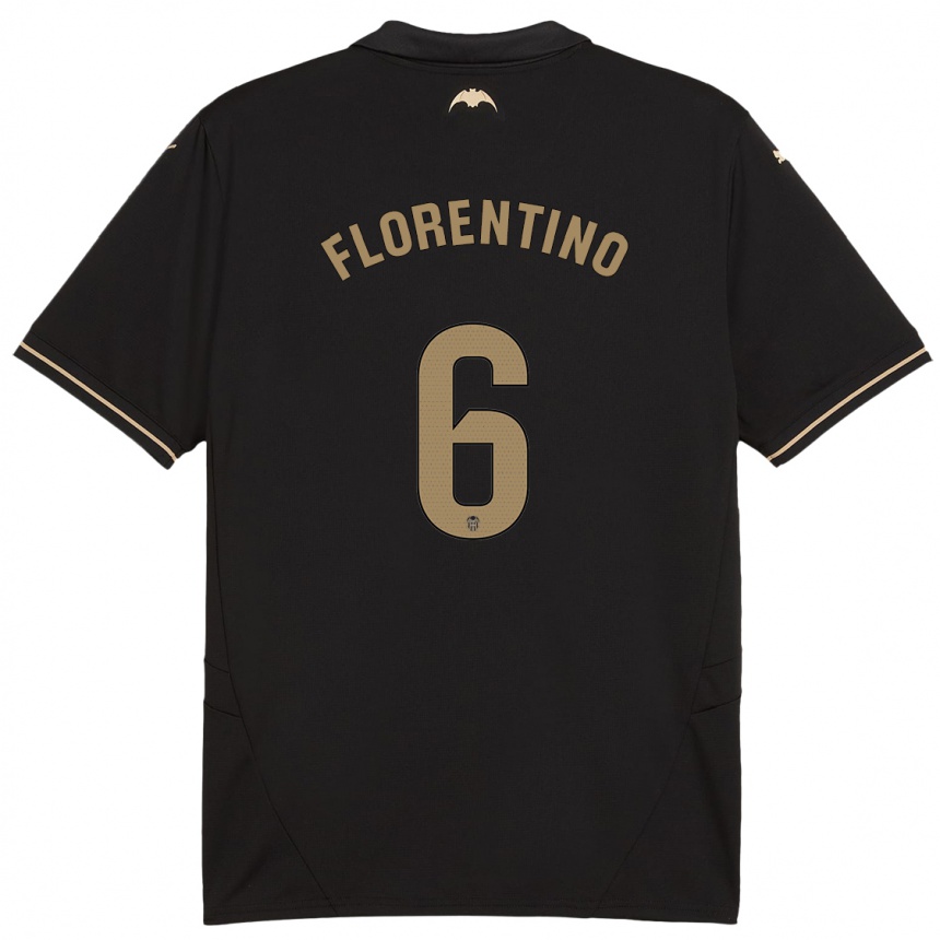 Gyermek Labdarúgás Claudia Florentino #6 Fekete Idegenbeli Jersey 2024/25 Mez Póló Ing