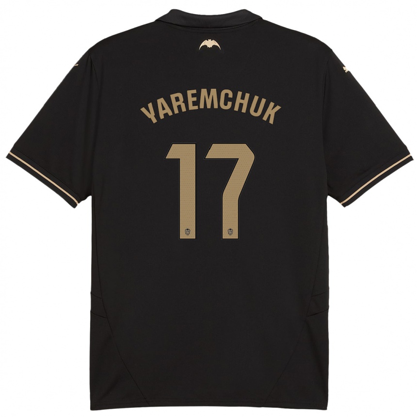 Gyermek Labdarúgás Roman Yaremchuk #17 Fekete Idegenbeli Jersey 2024/25 Mez Póló Ing