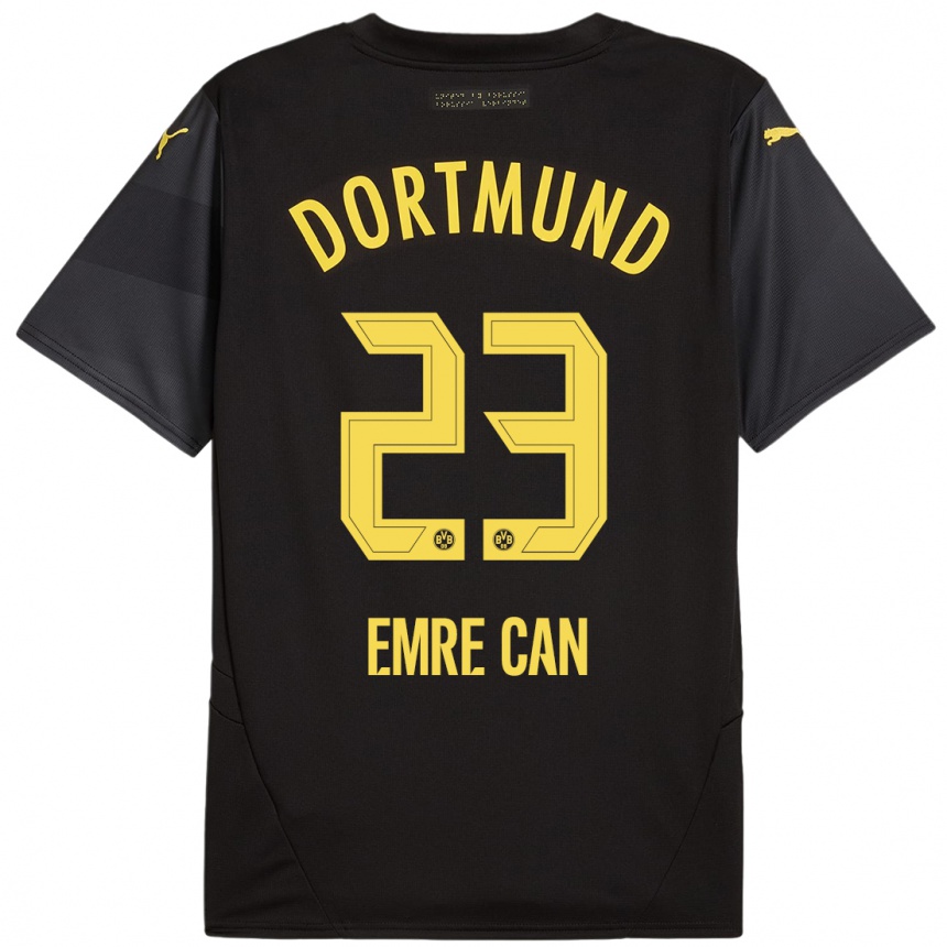 Gyermek Labdarúgás Emre Can #23 Fekete Sárga Idegenbeli Jersey 2024/25 Mez Póló Ing