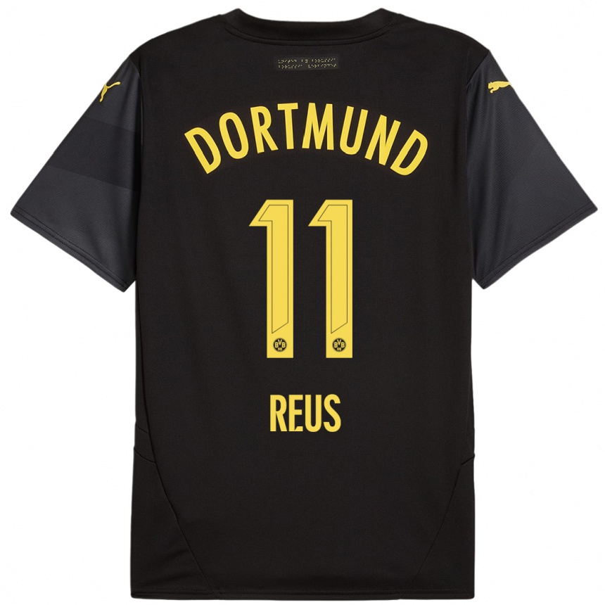 Gyermek Labdarúgás Marco Reus #11 Fekete Sárga Idegenbeli Jersey 2024/25 Mez Póló Ing